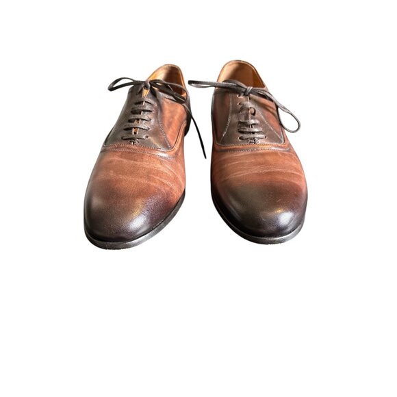 Bally Mens Brown Leather Oxford Dress Shoes Size 8 Classic Lace-Up Design - Picture 1 of 11
